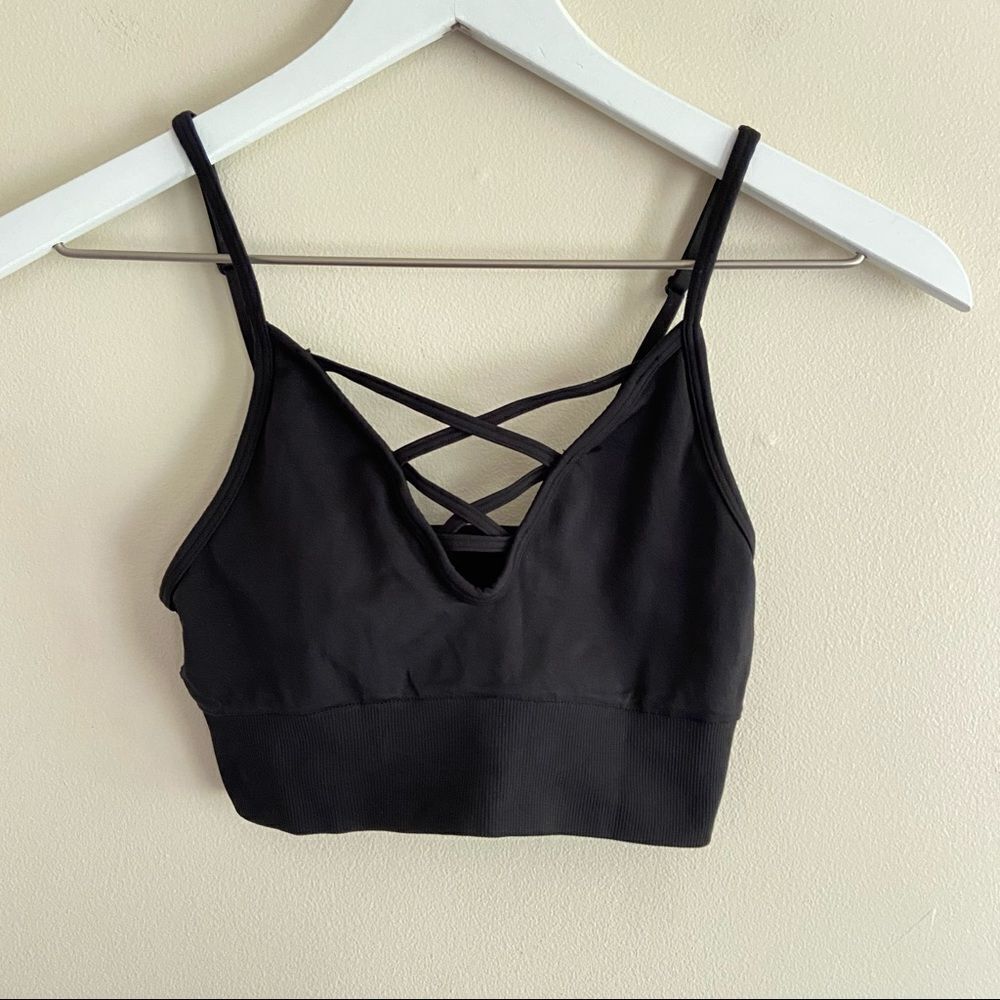 PINK VS Black Criss Cross Bralette Small